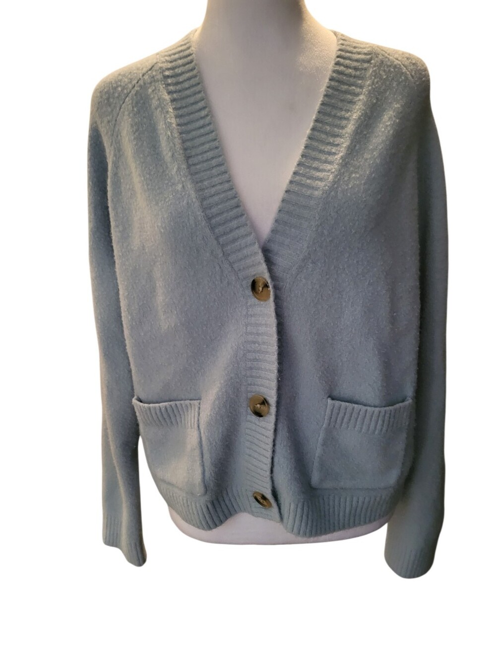 Uniqlo Souffle Cardigan Blue sz M